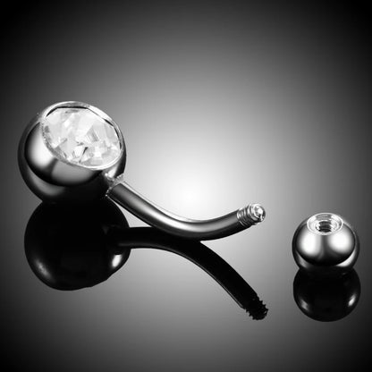 Gothic Crystal Stainless Steel Belly Button Ring for Women