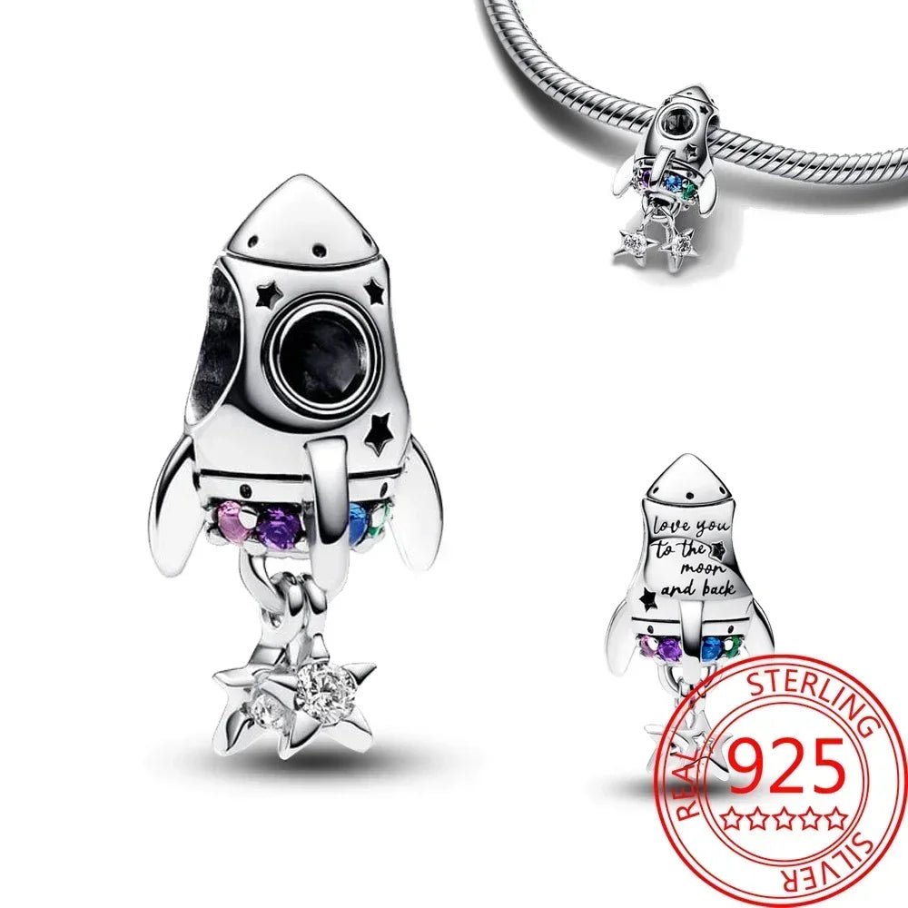 925 Sterling Silver Festive Cookie House Heart Nutcracker Dangle Charm for DIY Christmas Tree and Original Bracelet Gift