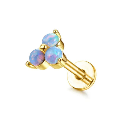 Drperfect 16G Gold Stainless Steel Cartilage Earrings for Women with Flat Back Butterfly Moon Flower Design