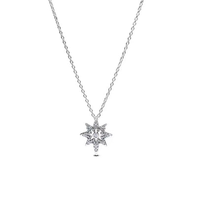New 925 Sterling Silver Heart-Shaped Necklace with Purple Blue and Green Zircon for Exquisite Jewelry Gifts for Women