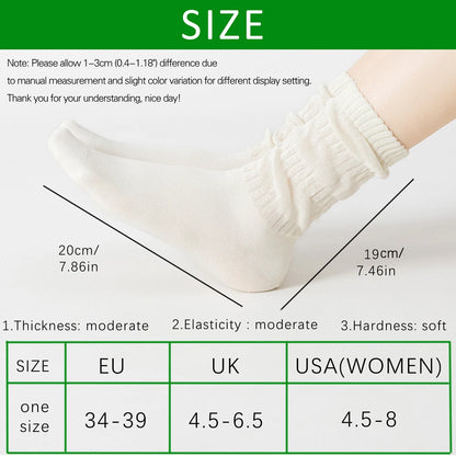 Womens Breathable Mid Calf Cotton Socks Elastic Wave Cuff