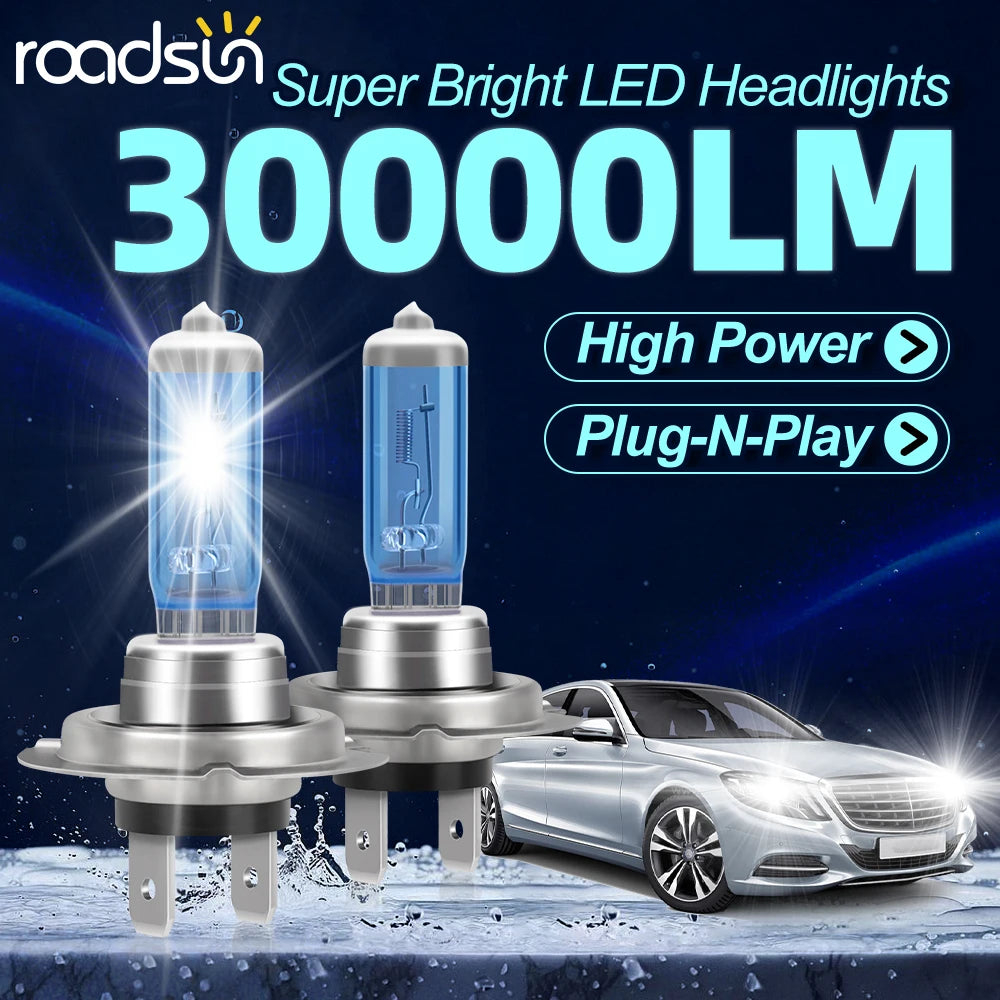 Universal 6000K Xenon White LED Halogen Headlight Bulbs 1:1 Design for All Car Models
