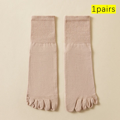 Men Cotton Toe Socks Moisture Wicking Odor Control