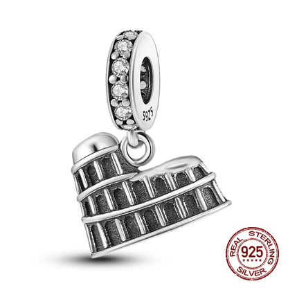 Inlaid Zircon Heart Charm Beads 925 Sterling Silver Dangle for Bracelets SMC2916