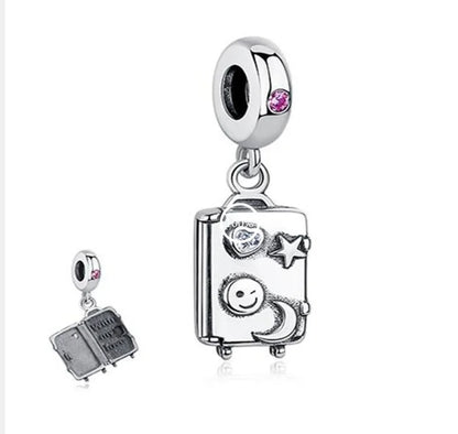 Yinyang Flower Clover Pendant 925 Silver Amulet for Bracelets DIY Jewelry Gift B1305
