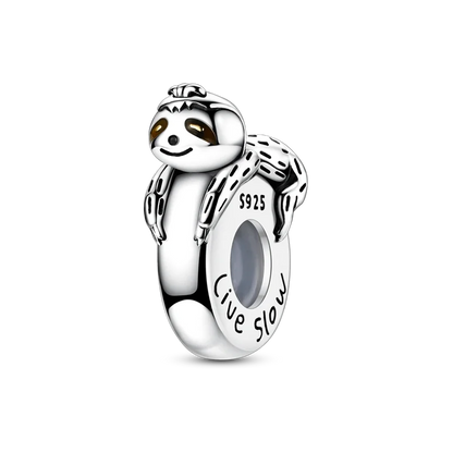 925 Sterling Silver Pumpkin Charm With Zircon Inlay