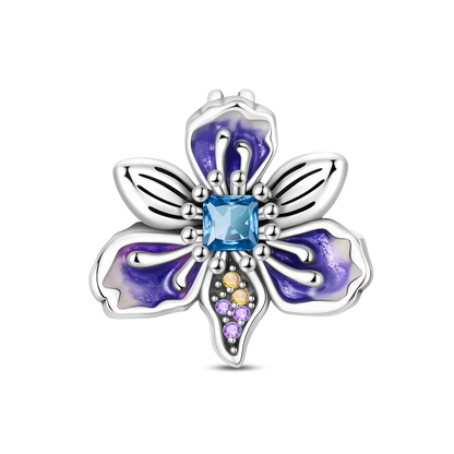 925 Sterling Silver Purple Heartsease Hydrangea Charms for DIY Jewelry Necklace and Bracelet Gifts
