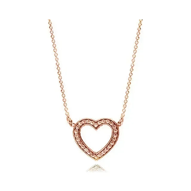 Elegant 925 Sterling Silver Heart Pendant Necklace for Women - Perfect Valentine's Day Jewelry Gift