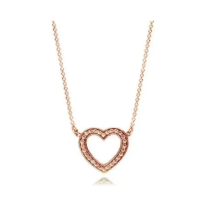Elegant 925 Sterling Silver Heart Pendant Necklace for Women - Perfect Valentine's Day Jewelry Gift