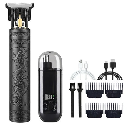 Vintage T9 Precision Hair Clipper with USB Charging and Portable Shaving Function