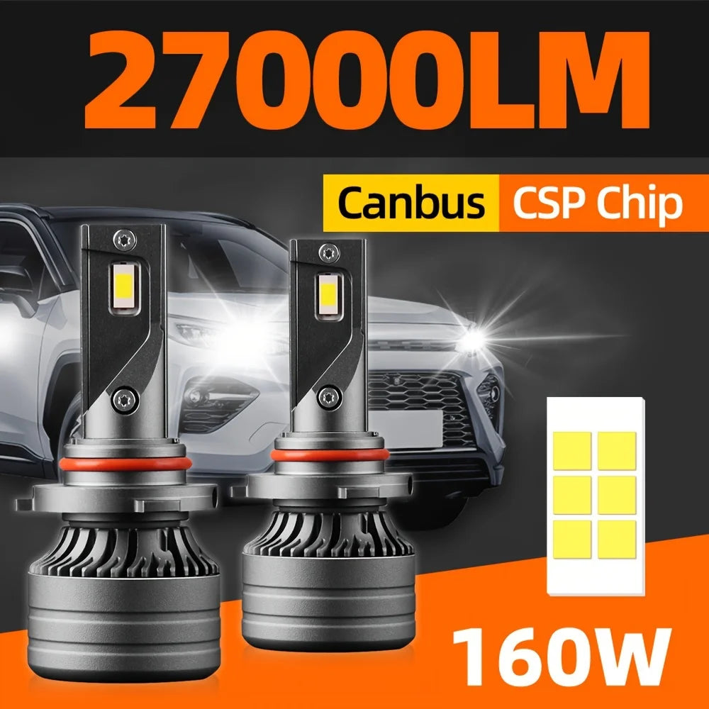 Ultra Bright LED Headlight Bulbs 9005 9006 H11 6000K White 160W Canbus Fast Cooling 80000Hrs Lifetime