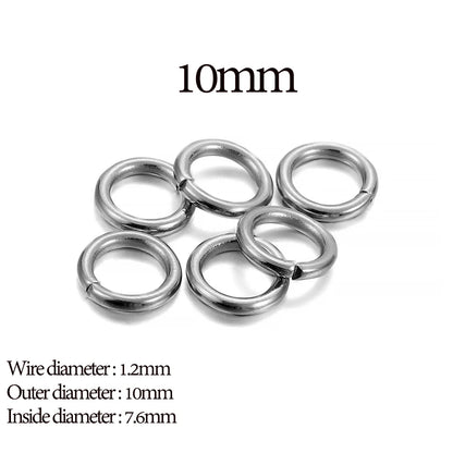Stainless Steel Jump Rings Open Loops for DIY Jewelry Making 30 to 200 Pieces 1.2 x 10mm 200pcs