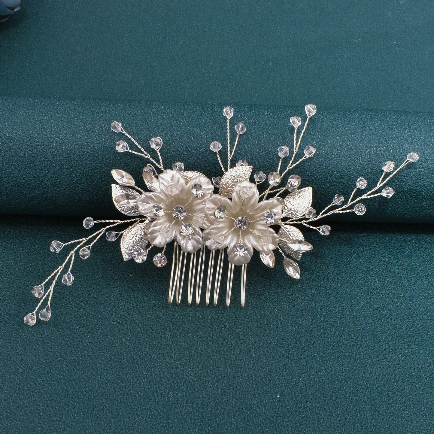 Elegant Crystal Bridal Hair Comb Silver Gold Wedding Headpiece for Women