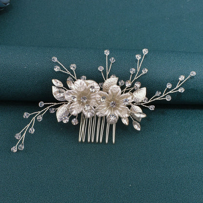 Elegant Crystal Bridal Hair Comb Silver Gold Wedding Headpiece for Women