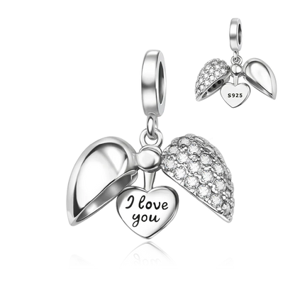 925 Sterling Silver Colorful Heart Charm Pendant for Women DIY Bracelets and Necklaces Fine Jewelry