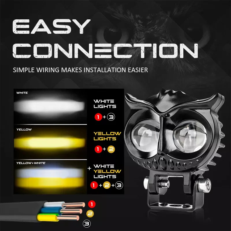Owl 30W Dual Color Mini Projector Driving Light Waterproof