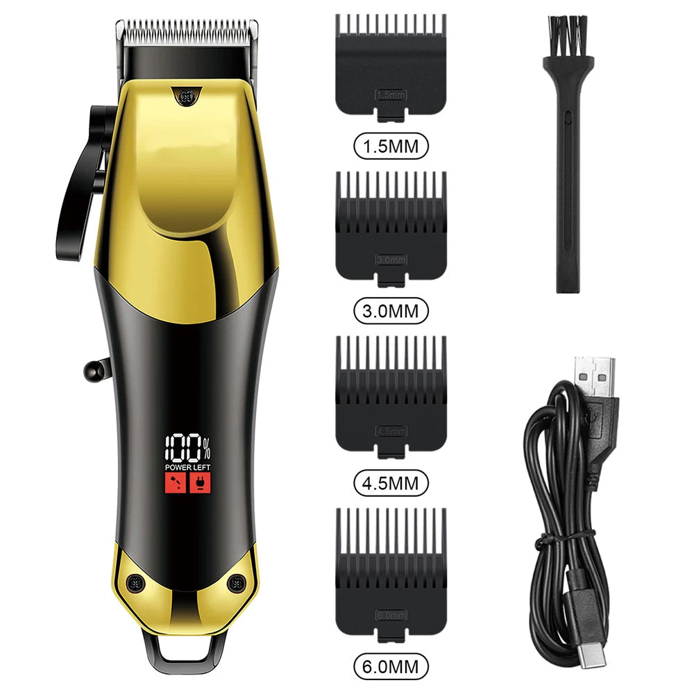 USB Rechargeable Hair Clippers Set for Men with Stainless Steel Blades and Electric Trimmers Ideal for Home Use