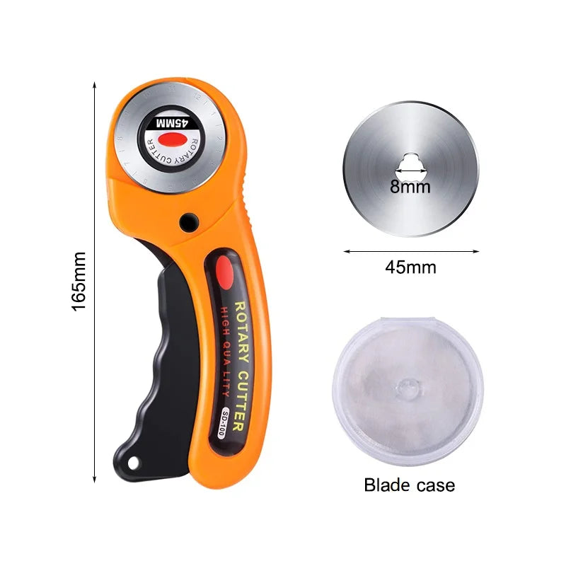 Ergonomic 45mm Rotary Cutter Set - Top-Rated Leather Craft Tool for Effortless DIY Sewing & Quilting
