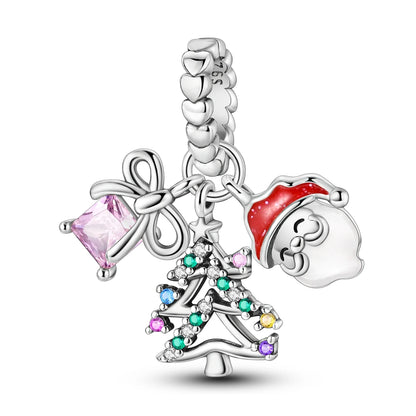 2025 Sterling Silver Christmas Charm Beads for Bracelets and Pendants KSC279