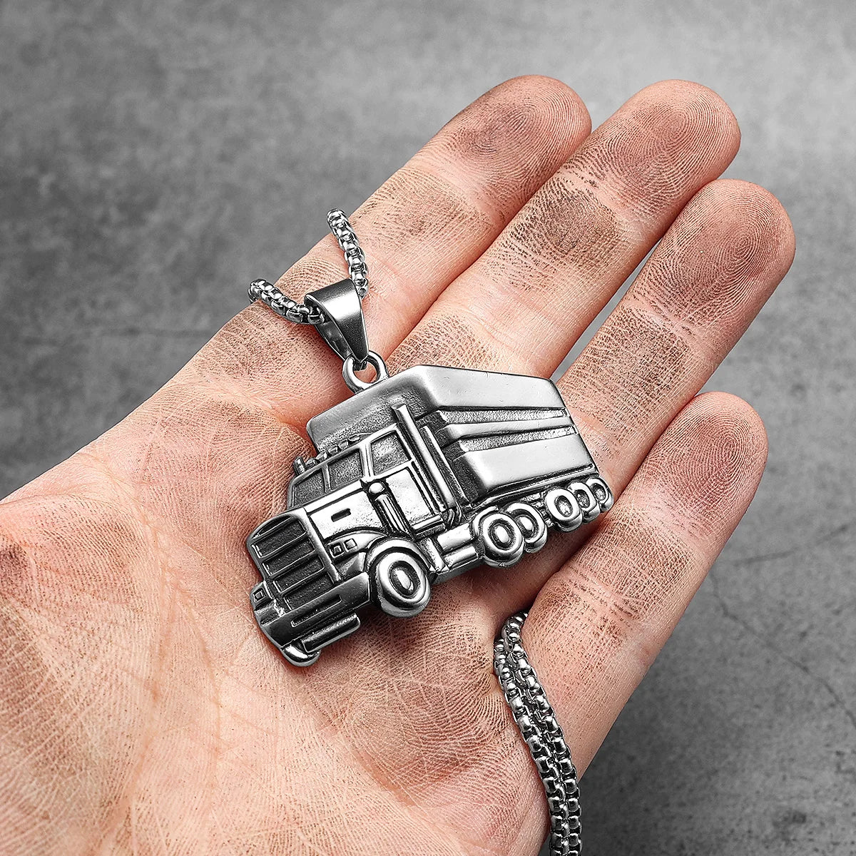 Stainless Steel Punk Biker Pendant Necklace for Men and Women Fashion Jewelry
