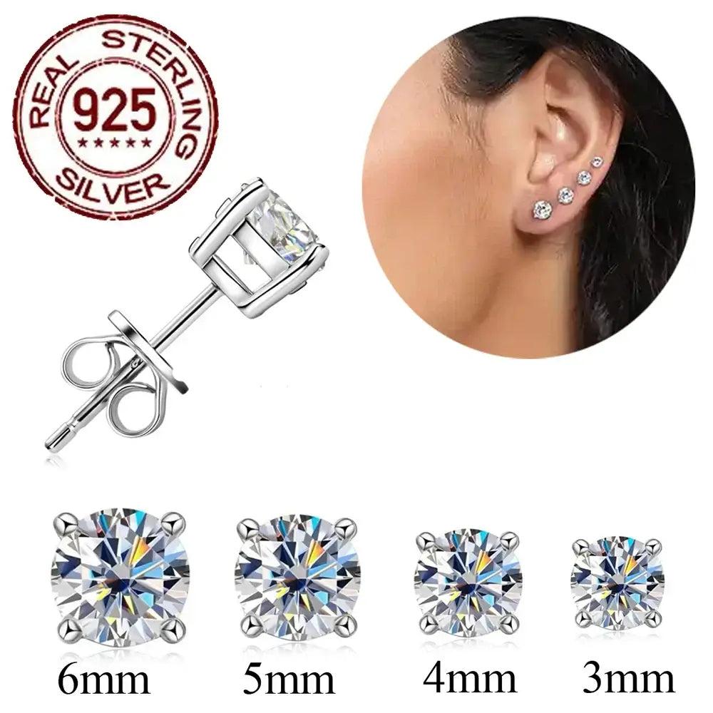 CWWZircons Sterling Silver 925 CZ Stud Earrings