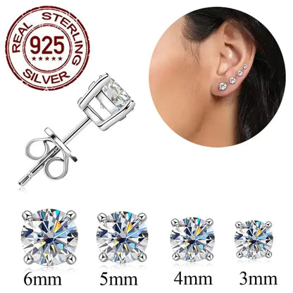 CWWZircons Sterling Silver 925 CZ Stud Earrings