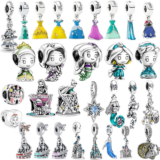 Mermaid Princess 925 Silver Dangle Charm Top Rated DIY Jewelry for Bracelets and Necklaces