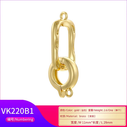 ZHUKOU 18K Gold Plated Connector Clasps for Jewelry Crafting in Four Elegant Styles