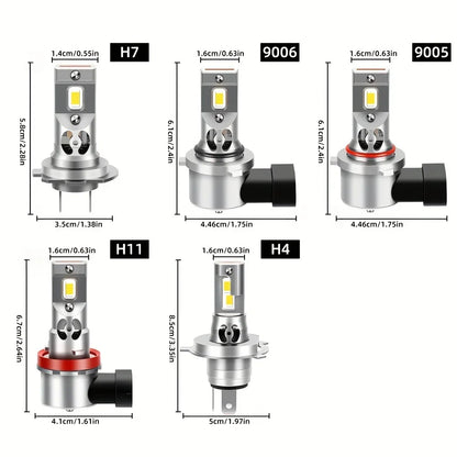 Ultra-Bright LED Headlight Bulbs 9005/HB3 9006/HB4 H11 Canbus Error-Free 800% More Lumens 2-Pack Set