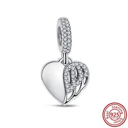 925 Silver Lucky Crown Butterfly Heart Family Tree Beads