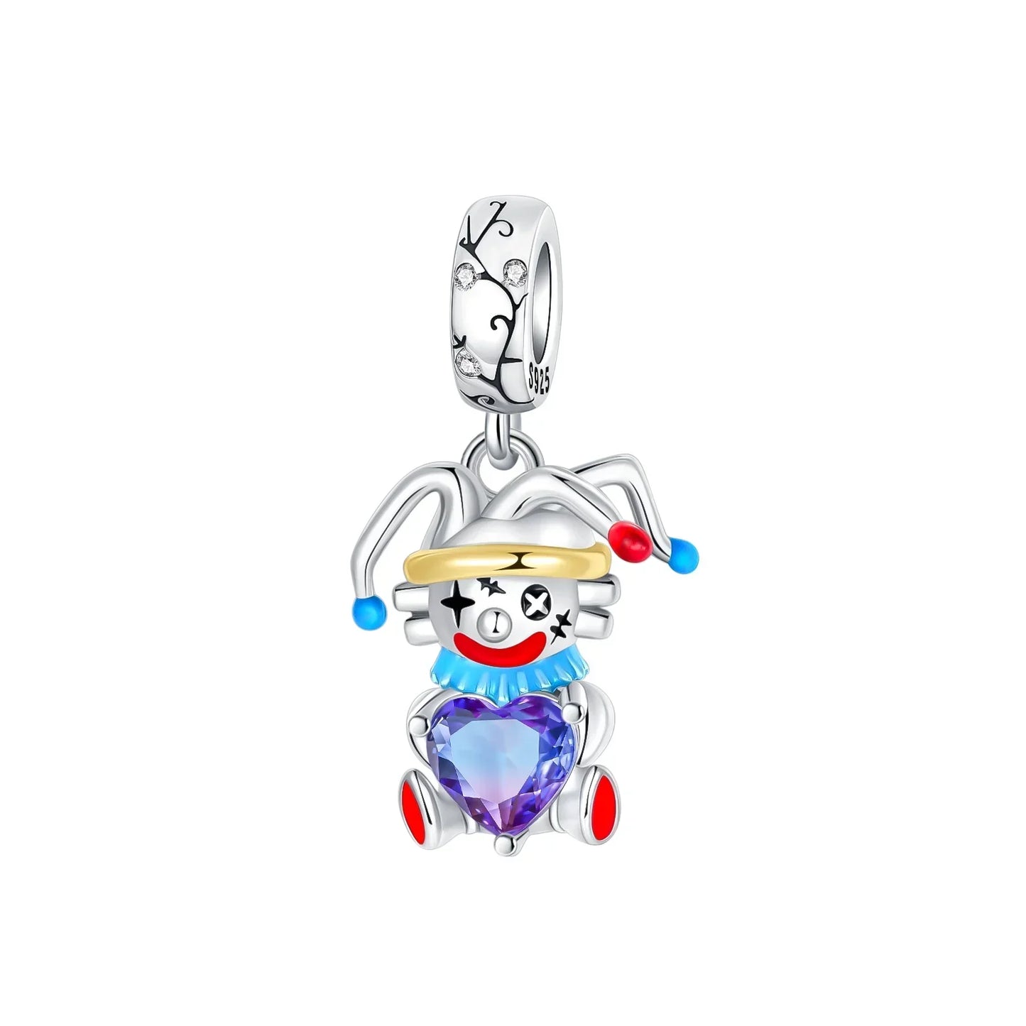 Sparkling Birthstone Heart Charm 925 Sterling Silver Pendant Bead for Mom DIY Jewelry Gift