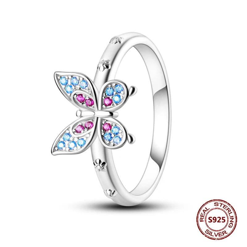 Elegant 925 Sterling Silver Heart Zircon Ring for Women Starmoon Design Engagement Jewelry Gift SER067