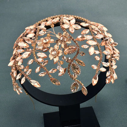 DZ165 Luxury Bridal Crystal Tiara Headband for Weddings and Proms