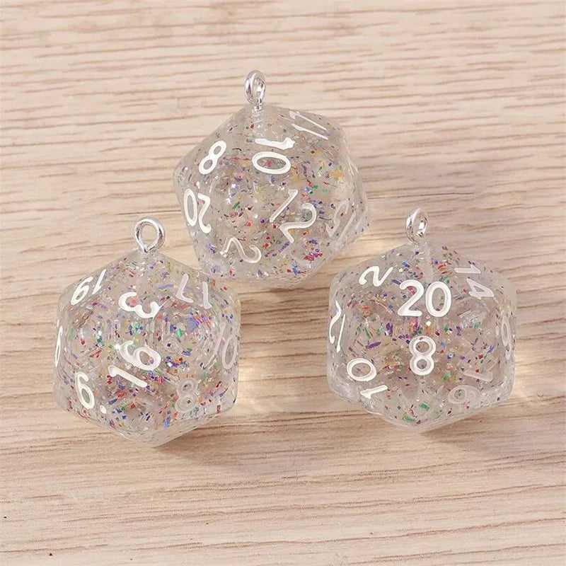 Vibrant 3D Dice Charms Set for DIY Jewelry Making and Creative Accessories