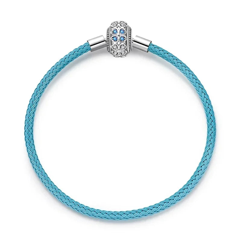 925 Sterling Silver Heart Lock Snake Bone Chain Bangle Women’s Classic Zircon Bracelet Fine Jewelry Party Gift
