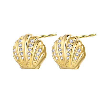 925 Sterling Silver Gold Hoop Earrings Halloween Pumpkin Skull Christmas Tree Zircon Studs for Women DIY Jewelry