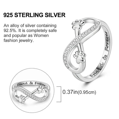 New 925 Sterling Silver Heart Shaped Zircon Starmoon Ring for Women Fine Engagement Wedding Jewelry Gifts SER231