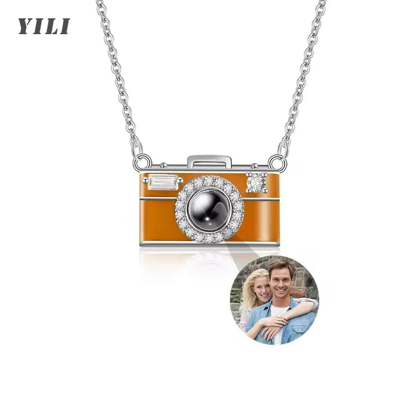 Personalized Dog Paw Photo Projection Necklace with I Love You in 100 Languages Necklace-4