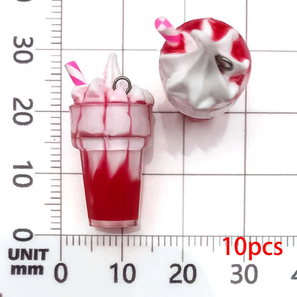 3D Ice Cream Resin Charms Set for DIY Jewelry Crafting