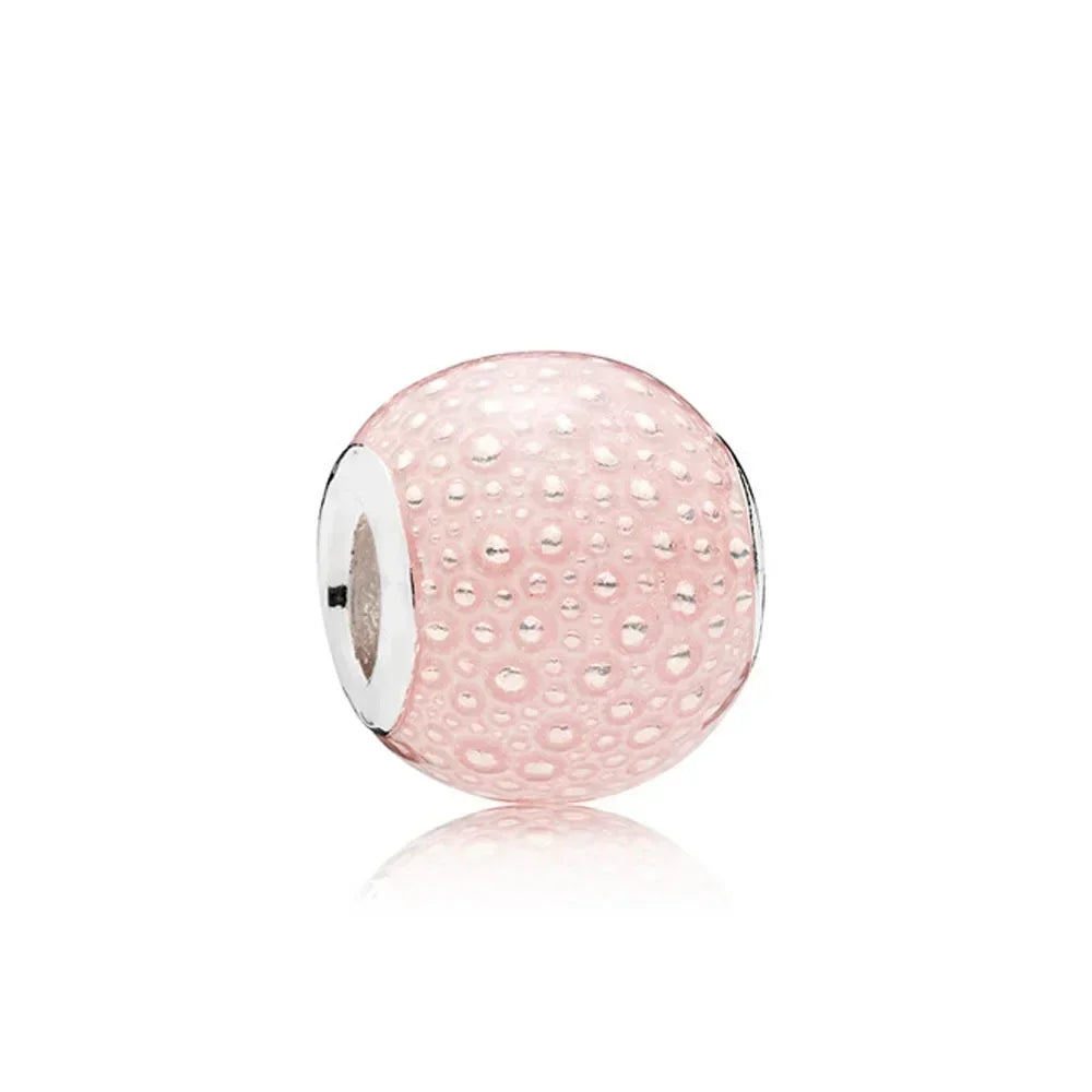 925 Sterling Silver Pink Flower Balloon Coffee Cup Charm Beads for DIY Bracelets Perfect Gift for Women AMC012178