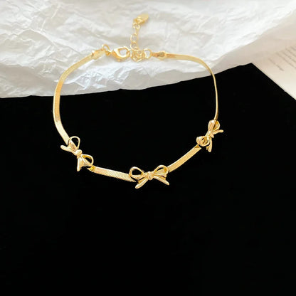 Silver Color Bowknot Bracelets for Women Girls Jewelry Gifts Style3