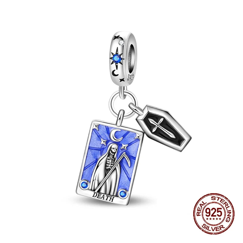 925 Sterling Silver Tarot Hourglass Bead Charm For Bracelet