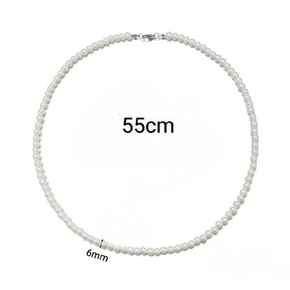 Elegant Unisex Pearl Necklace Handmade Bead Strand for Weddings and Banquets 2024 Trend