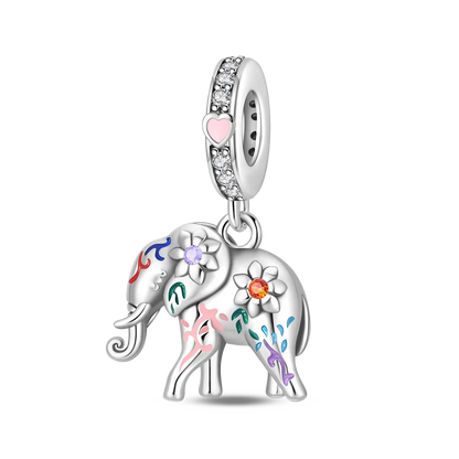 925 Sterling Silver Animal Charms Set Elephant Cat Capybara Swan Zircon Beads for DIY Necklace and Bracelet Jewelry Gift