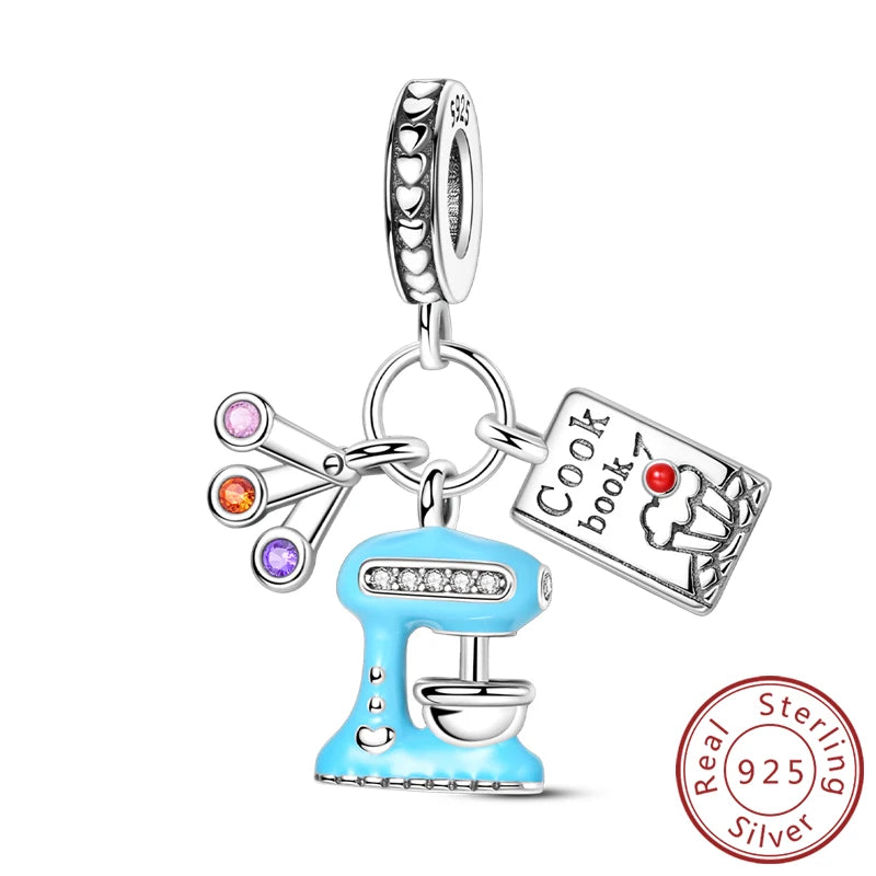 Sterling Silver Charms Set for DIY Pendant Bracelets Creative Jewelry Collection KTC1442
