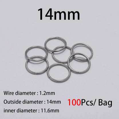 Stainless Steel Jump Rings Open Loops for DIY Jewelry Making 30 to 200 Pieces 0.8 x 7mm 200pcs