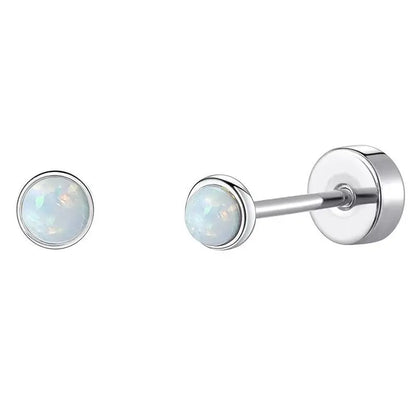 2PCS Set Stainless Steel Heart Moon Stud Earrings for Women Trendy Ear Tragus Cartilage Body Piercing