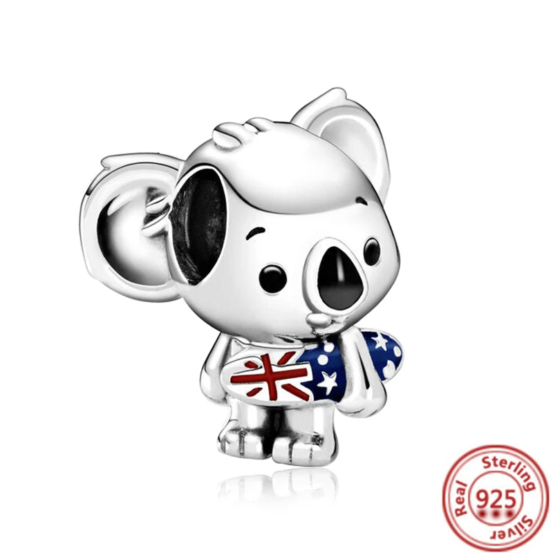 Sterling Silver Animal Charm Beads for Bracelets Featuring Unicorns, Squirrels, Elephants, Owls, Cats, Dogs, Lions, Bears and Rabbits Y126
