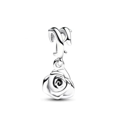 Elegant 925 Silver Backpack Bow Rose Bead Pendant for DIY European Bracelet Jewelry P2024