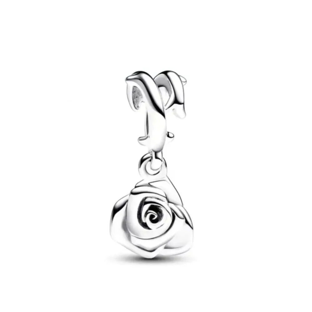 Exquisite 925 Silver Bead Pendant for DIY European Bracelets with Bow Rose Boy and Girl Charms P2024